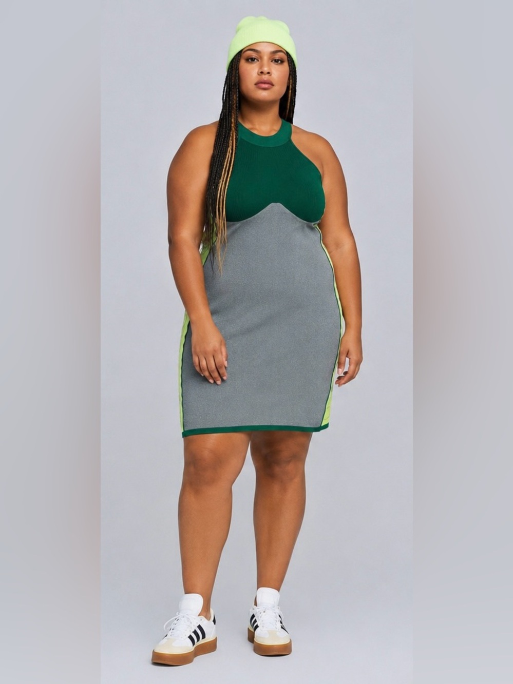 adidas Ivy Park Beyonce Collection Dark Green Ribbed Active Mini Dress Sz4X NWOT